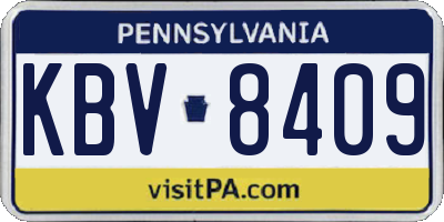 PA license plate KBV8409
