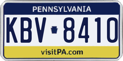 PA license plate KBV8410