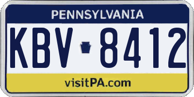 PA license plate KBV8412