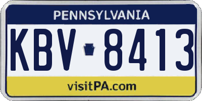 PA license plate KBV8413
