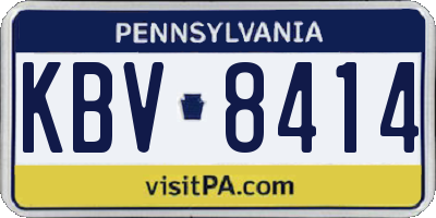 PA license plate KBV8414