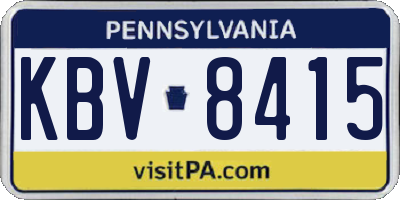 PA license plate KBV8415