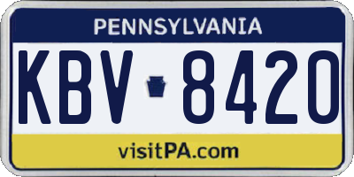 PA license plate KBV8420