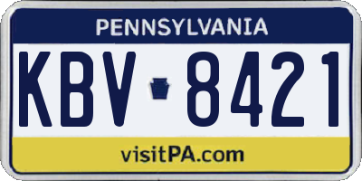 PA license plate KBV8421