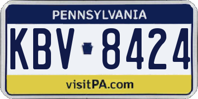 PA license plate KBV8424