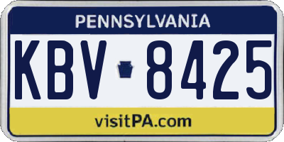 PA license plate KBV8425