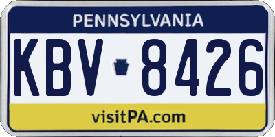 PA license plate KBV8426
