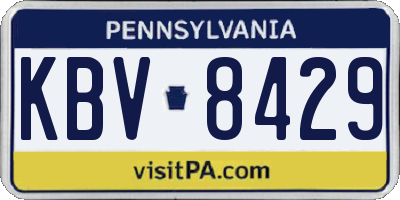 PA license plate KBV8429