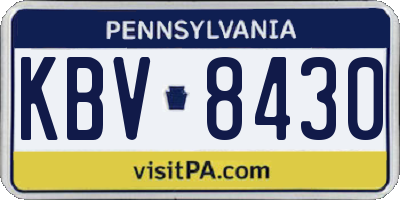 PA license plate KBV8430