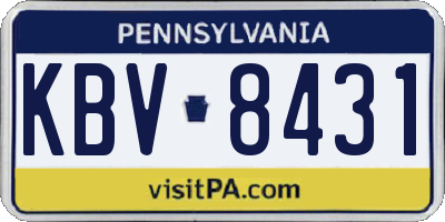 PA license plate KBV8431