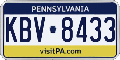 PA license plate KBV8433