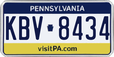 PA license plate KBV8434