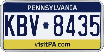 PA license plate KBV8435