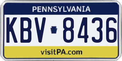 PA license plate KBV8436