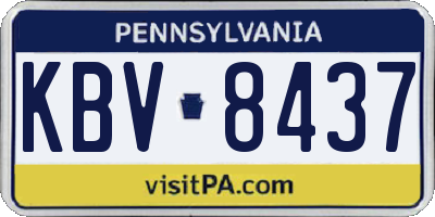PA license plate KBV8437