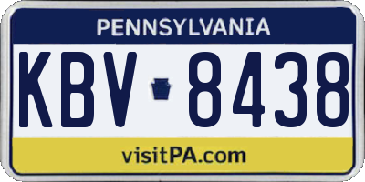 PA license plate KBV8438