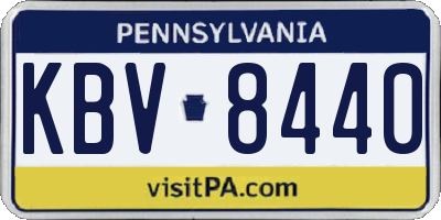 PA license plate KBV8440