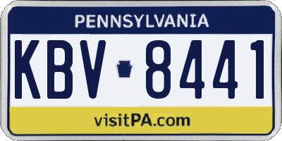 PA license plate KBV8441
