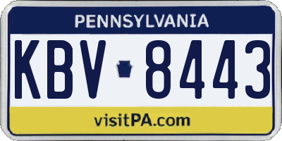 PA license plate KBV8443