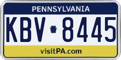 PA license plate KBV8445