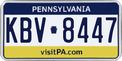 PA license plate KBV8447