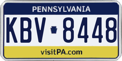 PA license plate KBV8448