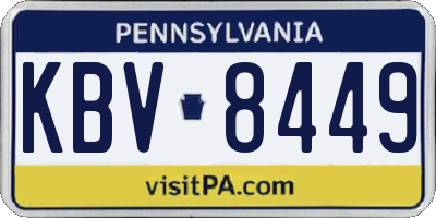 PA license plate KBV8449