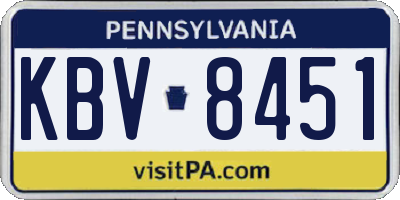 PA license plate KBV8451