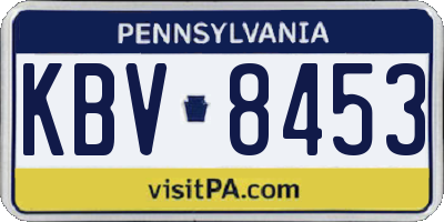 PA license plate KBV8453