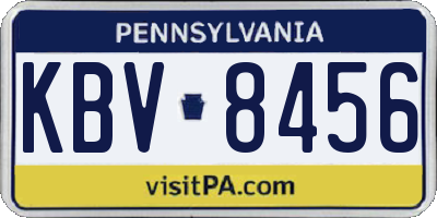 PA license plate KBV8456