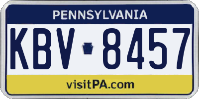 PA license plate KBV8457