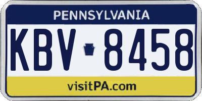 PA license plate KBV8458