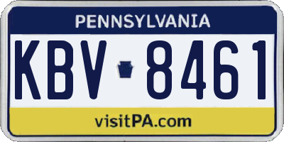 PA license plate KBV8461