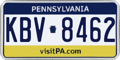 PA license plate KBV8462