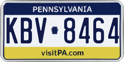 PA license plate KBV8464