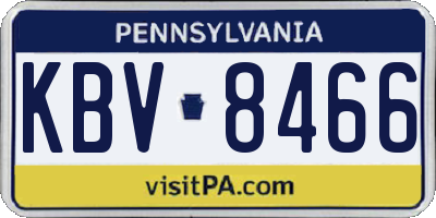 PA license plate KBV8466