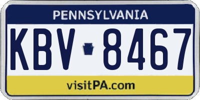 PA license plate KBV8467