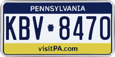 PA license plate KBV8470