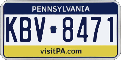 PA license plate KBV8471