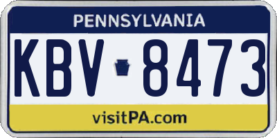 PA license plate KBV8473