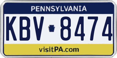 PA license plate KBV8474