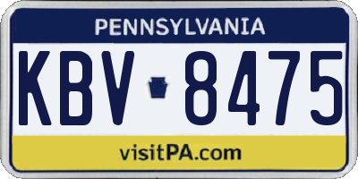 PA license plate KBV8475