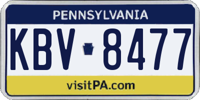 PA license plate KBV8477