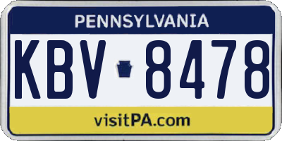 PA license plate KBV8478