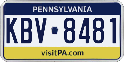 PA license plate KBV8481