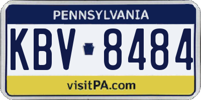 PA license plate KBV8484