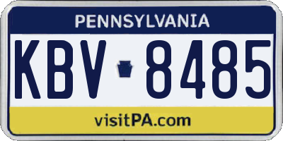 PA license plate KBV8485