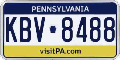 PA license plate KBV8488