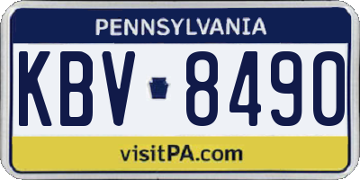 PA license plate KBV8490