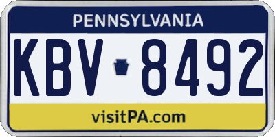 PA license plate KBV8492